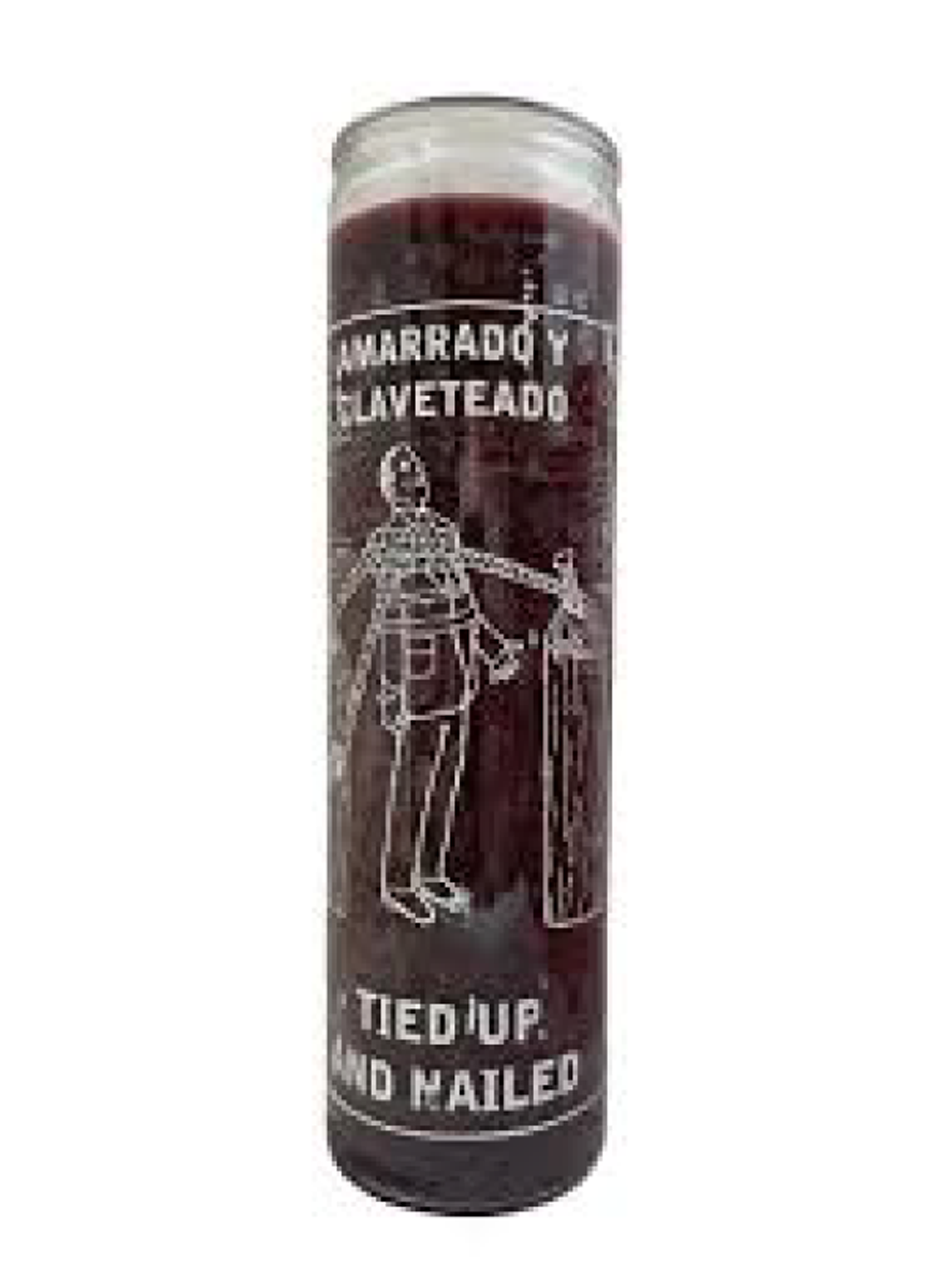 Amarrado y Claveteado (Tied Up and Nailed) 7-Day Spiritual Candle 8 ounces
