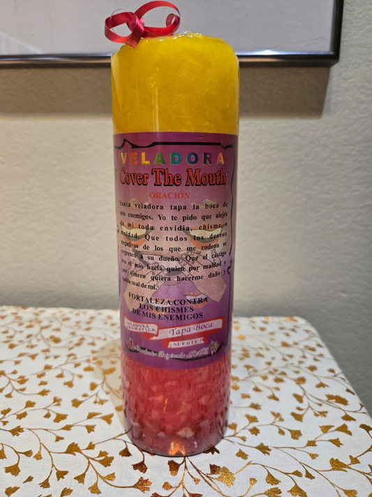 Cover the Mouth Candle/Veladora Cubre Boca 3-Color Ritual Candle