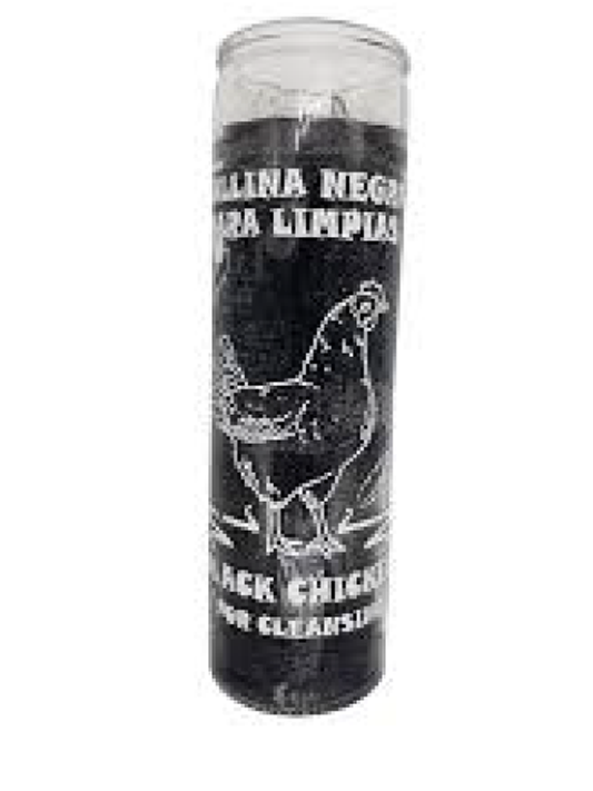 Gallina Negra Para Limpia (Black Hen for Cleansing) 7-Day Spiritual Candle 8 ounces