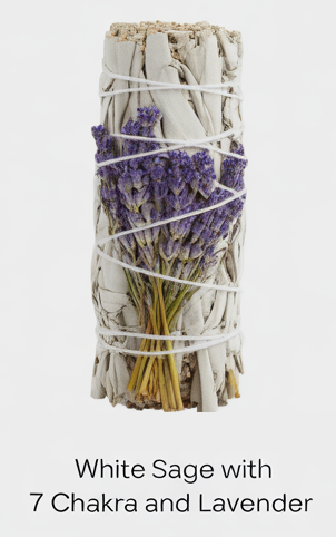 WHITE SAGE WITH 7 CHAKRA AND LAVENDER